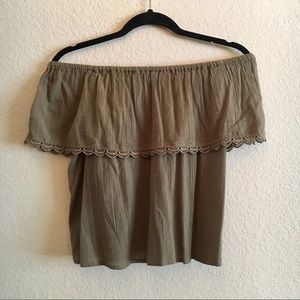 Billabong Green Tube/Off The Shoulder Top